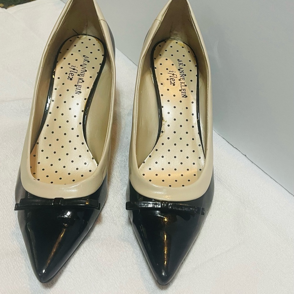 Anne Klein Black and Cream Heels